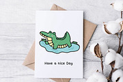 Cute Crocodile Clipart Set, an Animal Illustration by Nattapohncha (Thumbnail 3 of 3)