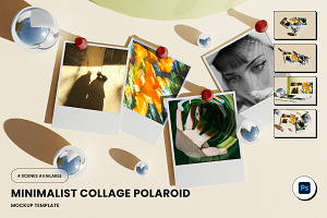 Collage Polaroid Mockup Template, an Advertising Mockup by productype1