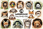 Funny Animals in Hole Clipart, an Illustration by Dream Creation (Thumbnail 1 of 6)