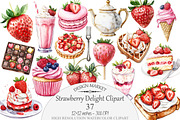 Watercolor Strawberry Delight Clipar, a Seasonal Illustration by Design Market (Thumbnail 1 of 4)