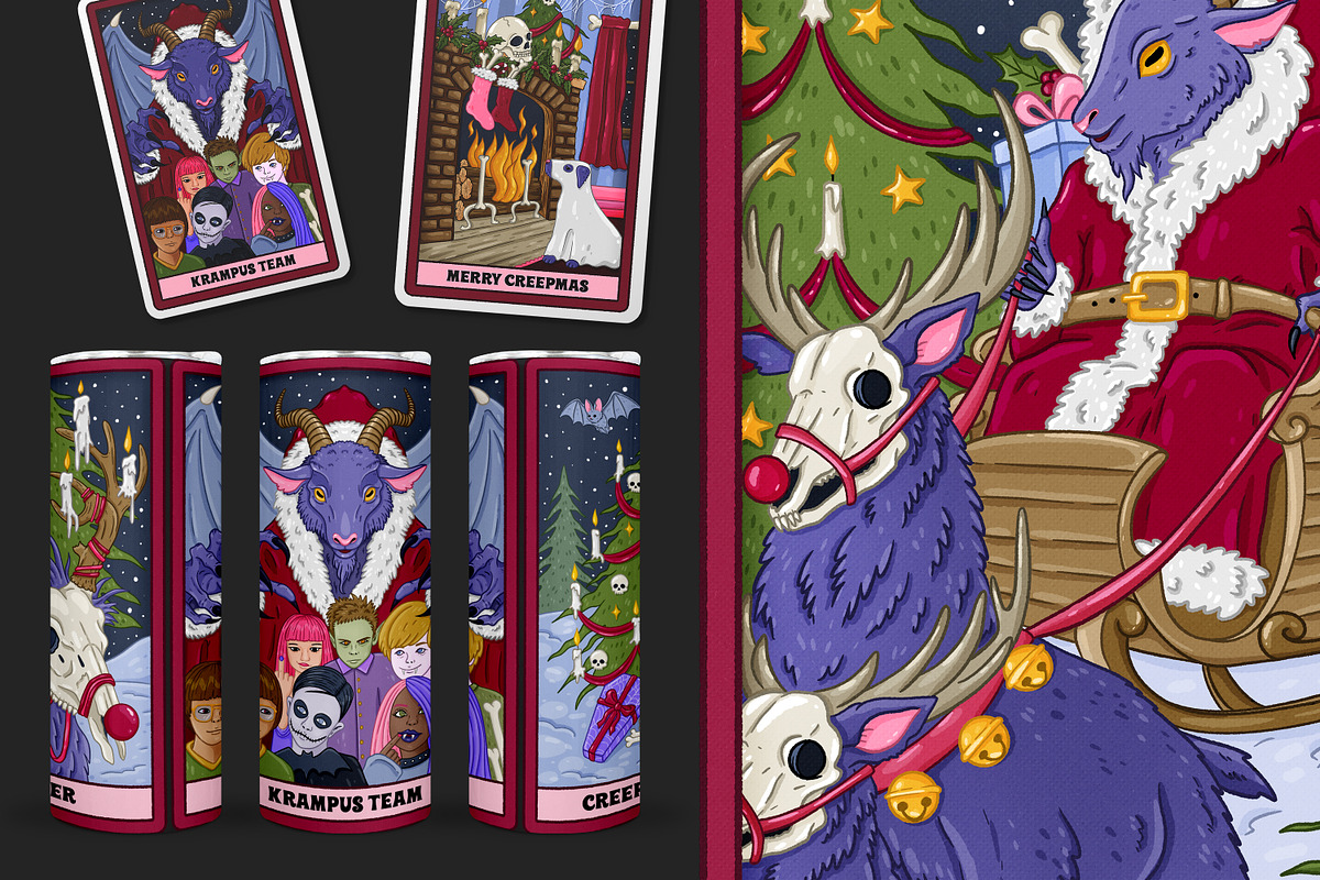 Creepmas Tarot, Creepy Christmas, an Illustration by SecondOfJuly (Photo 4 of 4)