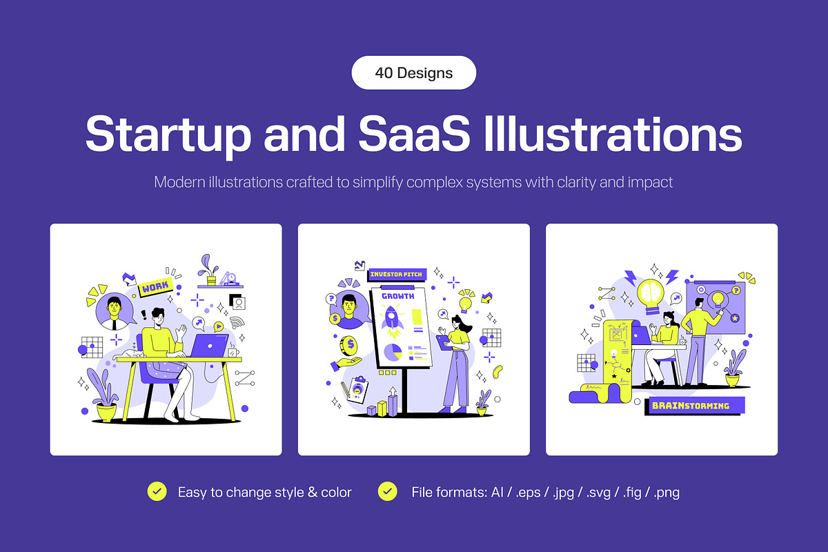 Startup and Saas illustration, a Technology Illustration by Brickclay (Photo 1 of 10)