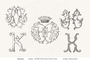 Antique Vintage Monogram Initial K, an Object Graphic by Antique Monograms