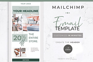 Canva & Mailchimp Newsletter Green