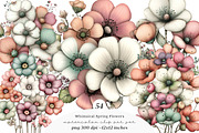Whimsical spring flowers clipart, an Illustration by SinaCreation (Thumbnail 1 of 11)