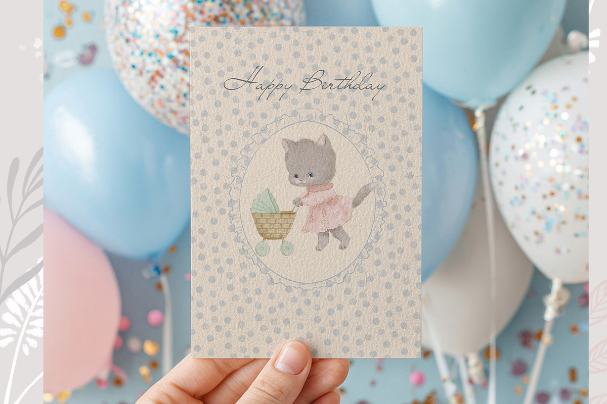 Baby Animals Clipart & Frames Bundle, an Illustration by AlenaVlasko stock Market (Photo 6 of 6)