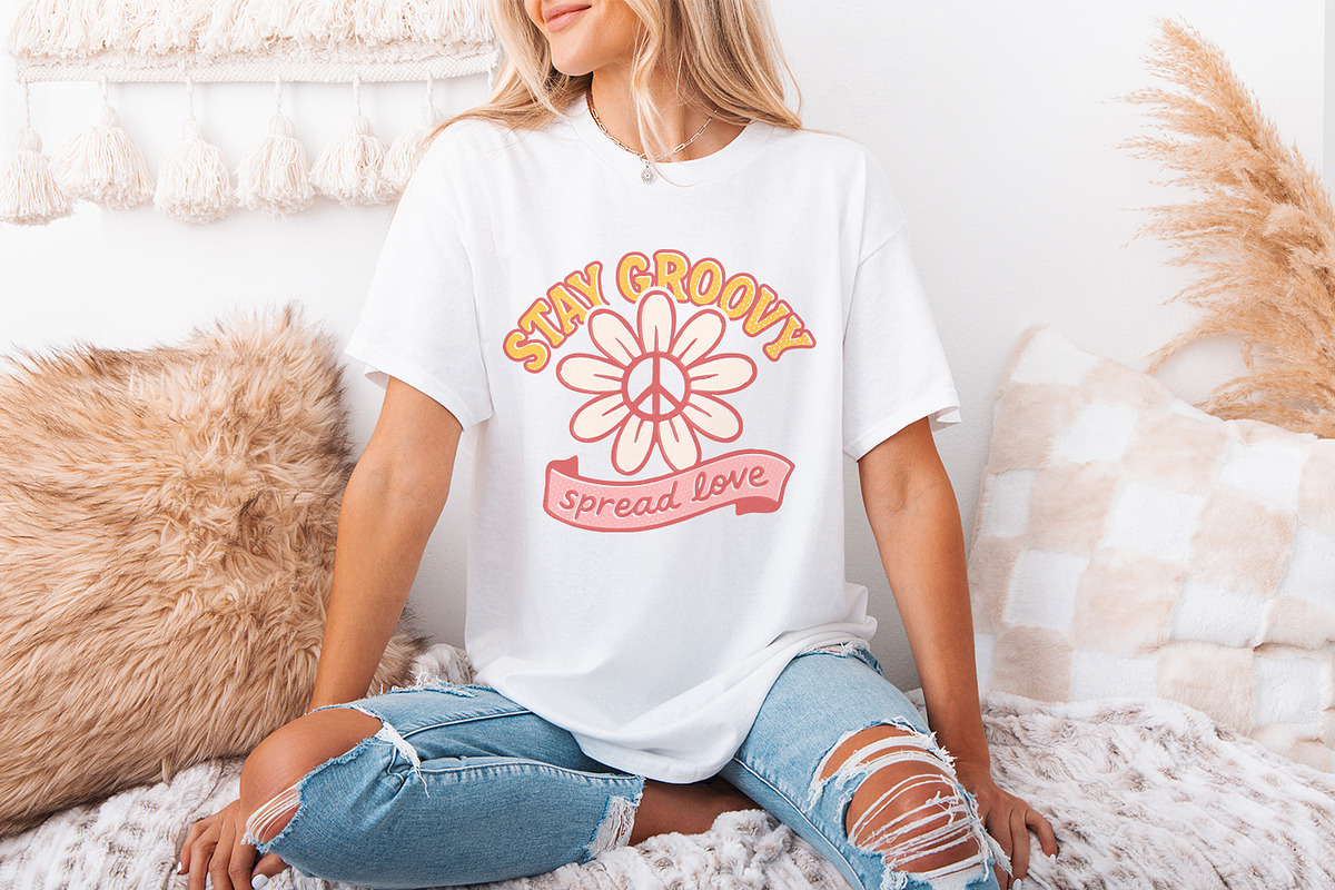 Stay Groovy Spread Love PNG, Retro, an Illustration by SharpMarketplace (Photo 2 of 9)