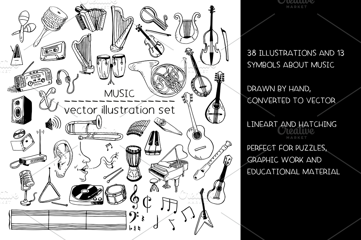 Music - vector illustrations, an Object Illustration by Renée from Studio neetje (Photo 2 of 5)