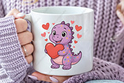 Valentine's Day T-Rex PNG, an Illustration by CraftArtStudio (Thumbnail 3 of 4)