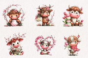 Whimsical Easter Highland Cow Clipar, an Illustration by CreationArt (Thumbnail 7 of 7)