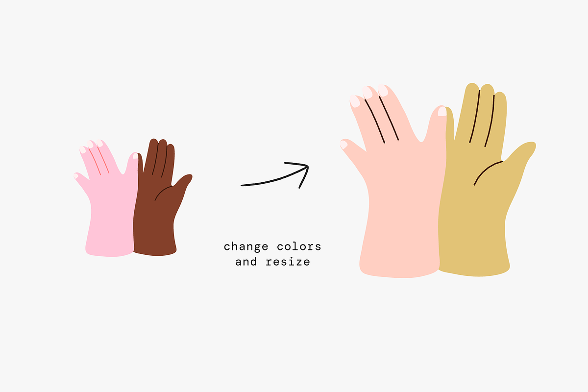 Hand poses Vector Illustration, a Person Illustration by Seiju Park (Photo 5 of 7)