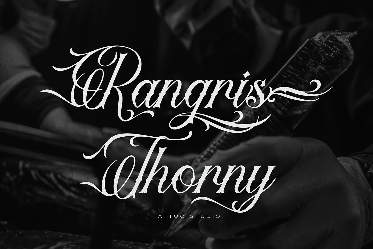 Royal Veins | Tattoo Script, a Blackletter Font by Denustudios (Photo 2 of 12)