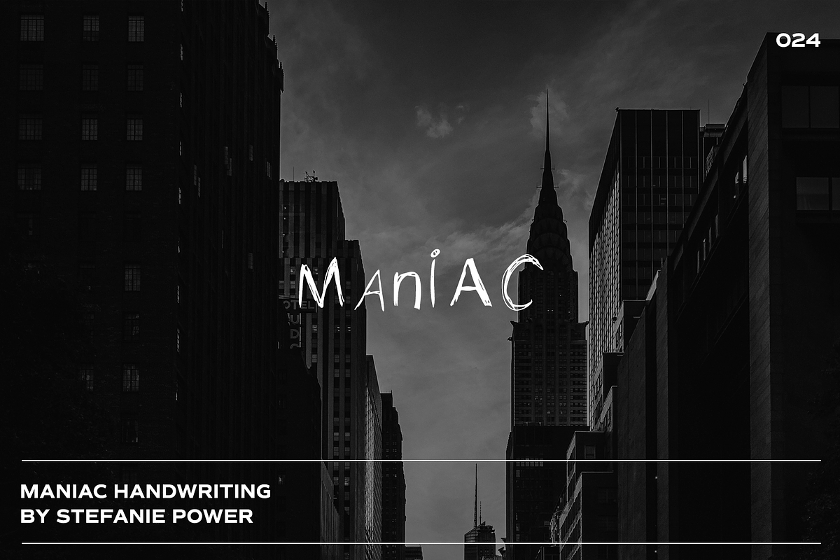 maniac Handwriting | Font, a Script Font by Stefanie Madison (Photo 1 of 2)