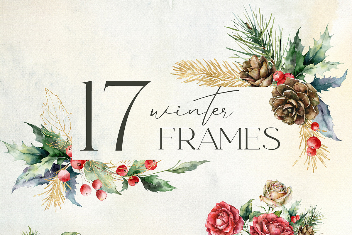 Christmas watercolor Winter Berries, a Seasonal Illustration by Yuliya Derbisheva (Photo 6 of 17)