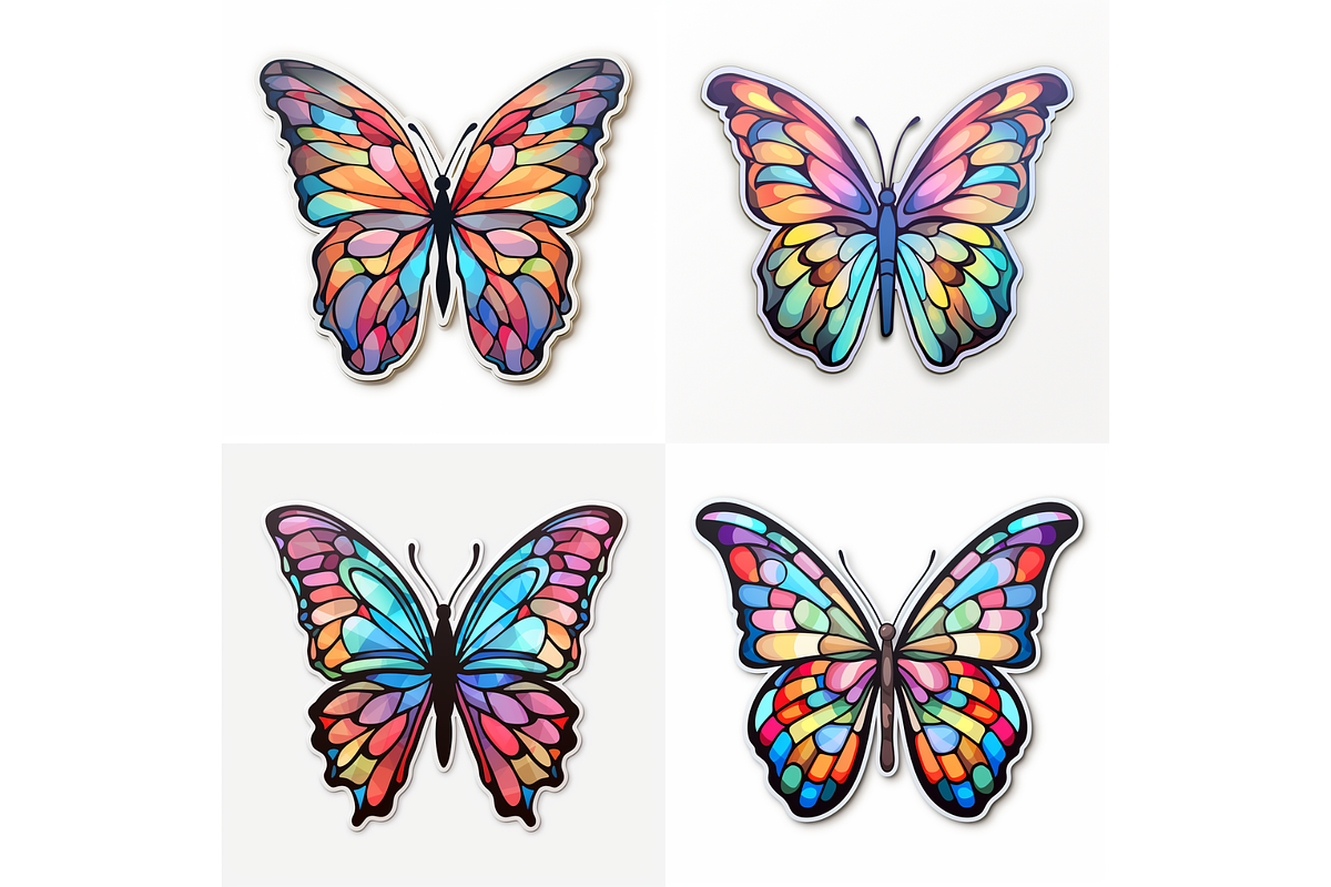 Prompt Mosaic Butterfly Clipart, a Decorative Illustration by Creative design (Photo 2 of 7)