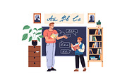 School teachers in classrooms set, an Education Illustration by PaperTrident (Thumbnail 3 of 23)