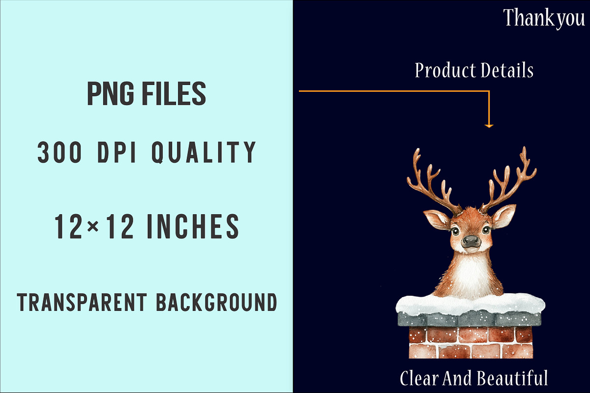 Quirky Christmas Reindeer Clipart, an Illustration by SinaCreation (Photo 7 of 7)