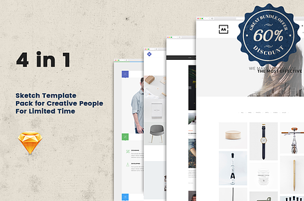 4in1 (85% Off) Sketch Templates Pack