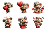 Valentines Teddy Bear Clipart, an Illustration by SinaCreation (Thumbnail 5 of 11)