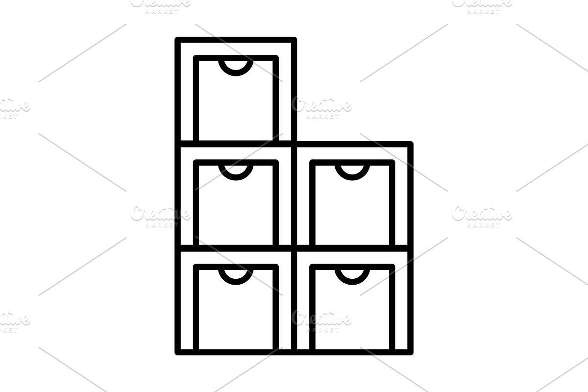 Storage rack icon., an Outline Icon by incomible