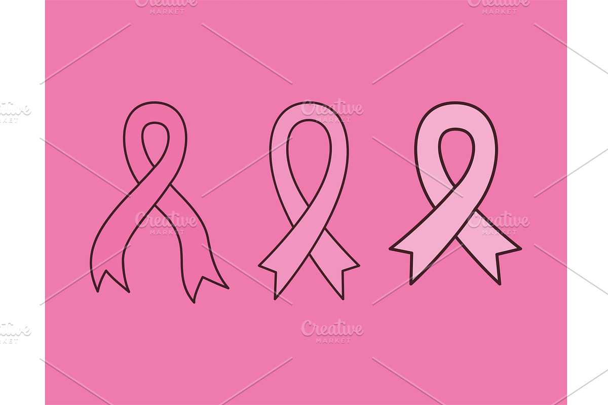 pink cancer ribbons, an Object Illustration by studiogstock