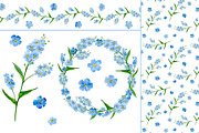 10 png Forget-me-not floral set, a Decorative Illustration by NatArt (Thumbnail 4 of 4)