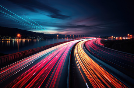 lights of cars with night. long expo, a Photo by Iftikhar Alam