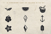 Tropical Icons Hand Drawn Graphics, an Icon by BirDIY Design (Thumbnail 5 of 10)
