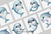 15 Bundle Watercolor Dolphin Fish, an Animal Illustration by Morspective (Thumbnail 3 of 8)