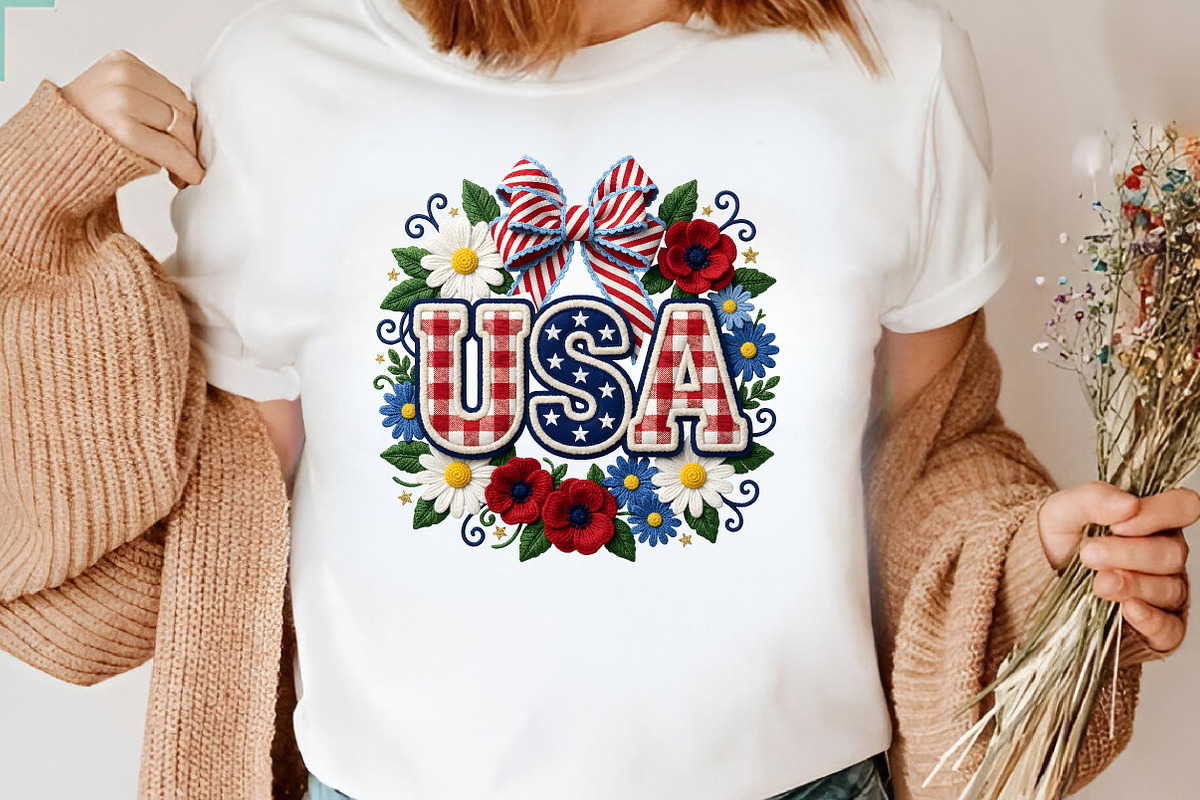 Faux Yarn USA Floral Coquette Shirt, an Illustration by CreationArt (Photo 5 of 5)