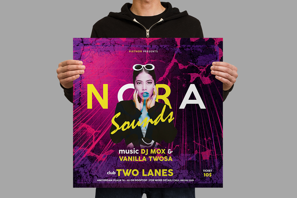 Nora Sound Flyer, a Flyer Template by PixThor