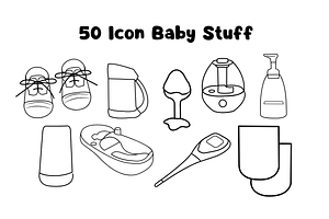 Baby Stuff Icon In Outline