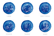Watercolor zodiac signs, an Illustration by Blue Ink Studio (Thumbnail 3 of 4)