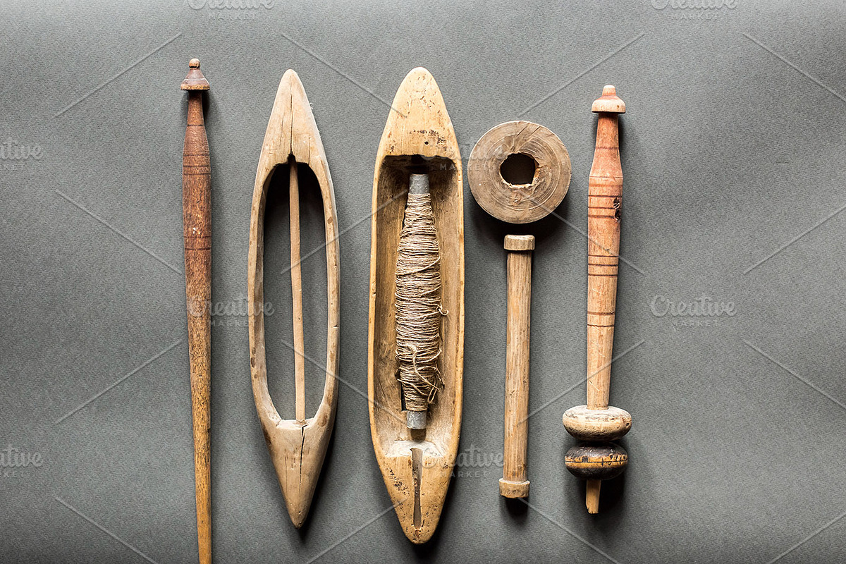 hand weaving tools, vintage loom, an Industrial Photo by VetalStock (Photo 3 of 11)