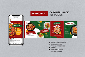Red Food Offer Instagram Carousel, a Social Media Template by UICreative