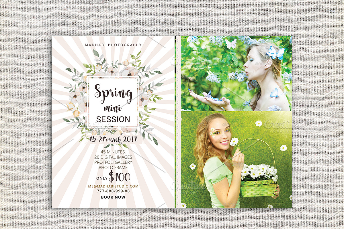 Spring Mini Session Template, a Flyer Template by Madhabi Studio