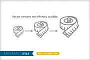 Minimal diet icons, an Outline Icon by Picture Window (Thumbnail 4 of 5)
