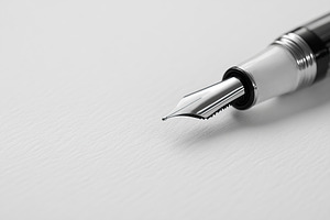 Expensive fountain pen on white background, a Business Photo by AlyaAnd