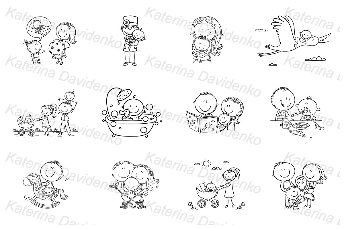 Drawing cartoon children baby bundle, an Illustration by Bubert Art (Photo 4 of 4)