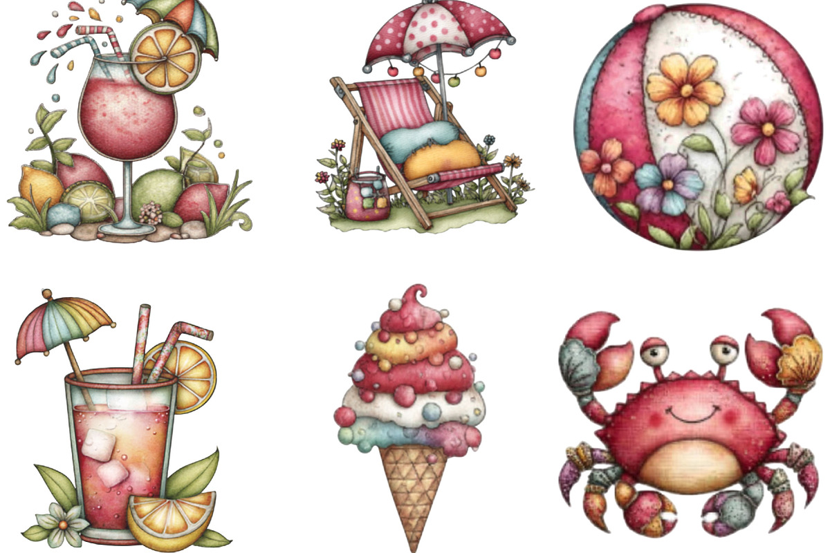 Whimsical Summer Clipart, an Illustration by Designking (Photo 3 of 6)