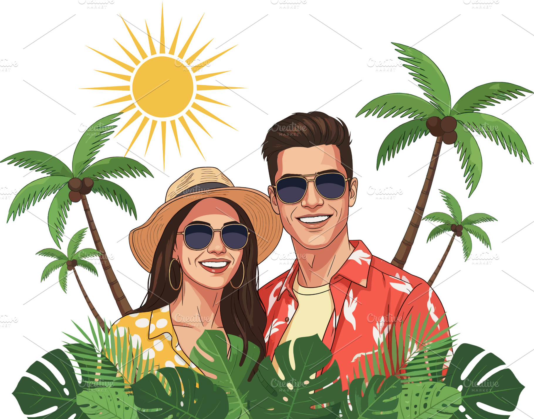 Young Couple with Summer Style Enjoy, a Holiday Photo by angellodeco