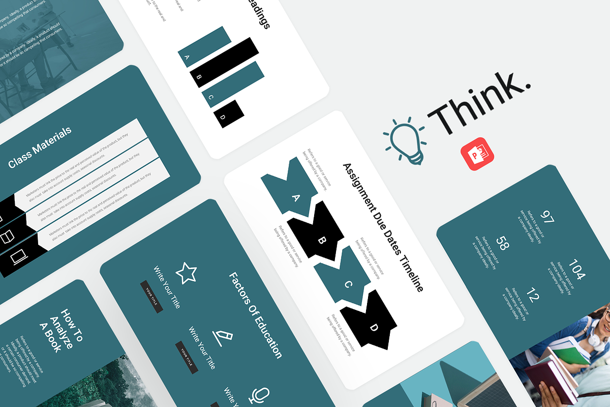 Think Education PowerPoint Template, a Presentation Template by slidequest