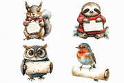 Animals Holding Merry Christmas Sign, an Illustration by Craft Nest (Thumbnail 3 of 6)