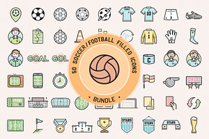 Soccer/Football Filled Icons BUNDLE