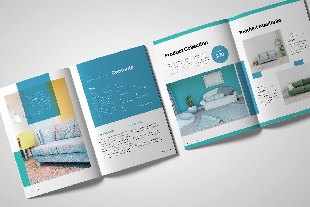 Blue White Furniture Catalog, a Brochure Template by UICreative (Photo 2 of 4)
