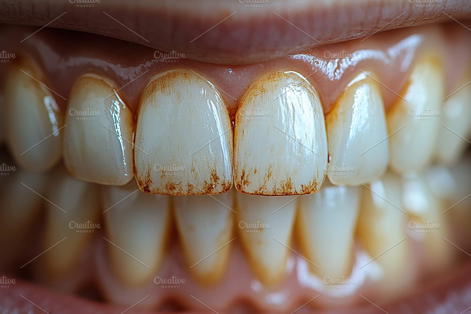 Poor dental health of teeth with caries, closeup, a Health & Medical Photo by AlyaAnd