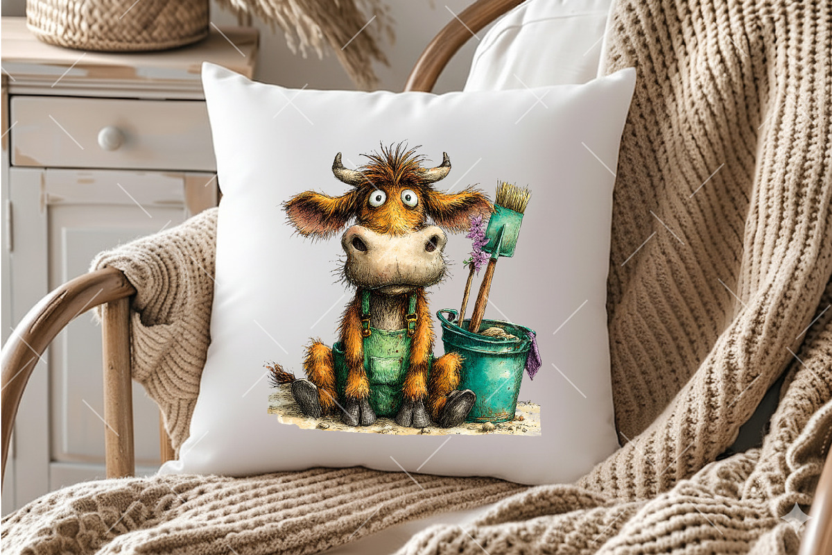 Whimsical Summer Cow Clipart, an Illustration by OK Design (Photo 6 of 6)