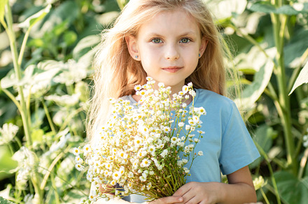 Beautiful little girl in sunflowers, a Person Photo by Olena Rudo