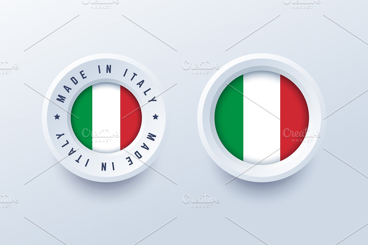 Made in Italy round label, a Work Illustration by zaniman