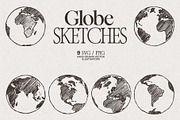 Etched Globe Sketches Collection, an Object Illustration by TheMountBirdStudio (Thumbnail 1 of 8)
